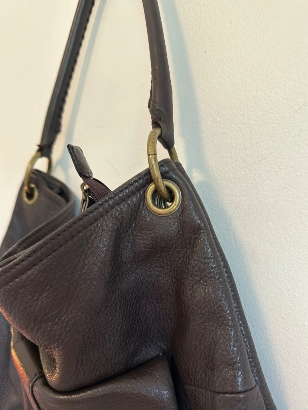 Hobo Brown Leather Shoulder Bag